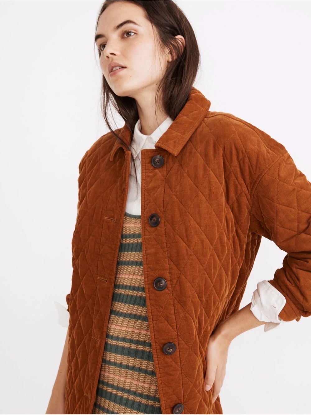 Quilted Corduroy Walton Shirt-Jacket in Golden Pecan